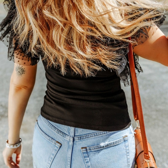 Ruffle Sleeve Top - Picture 2 of 11